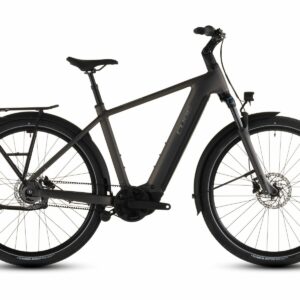 E-Mountainbike mit robustem Rahmen und Scheibenbremsen für vielseitigen Einsatz.