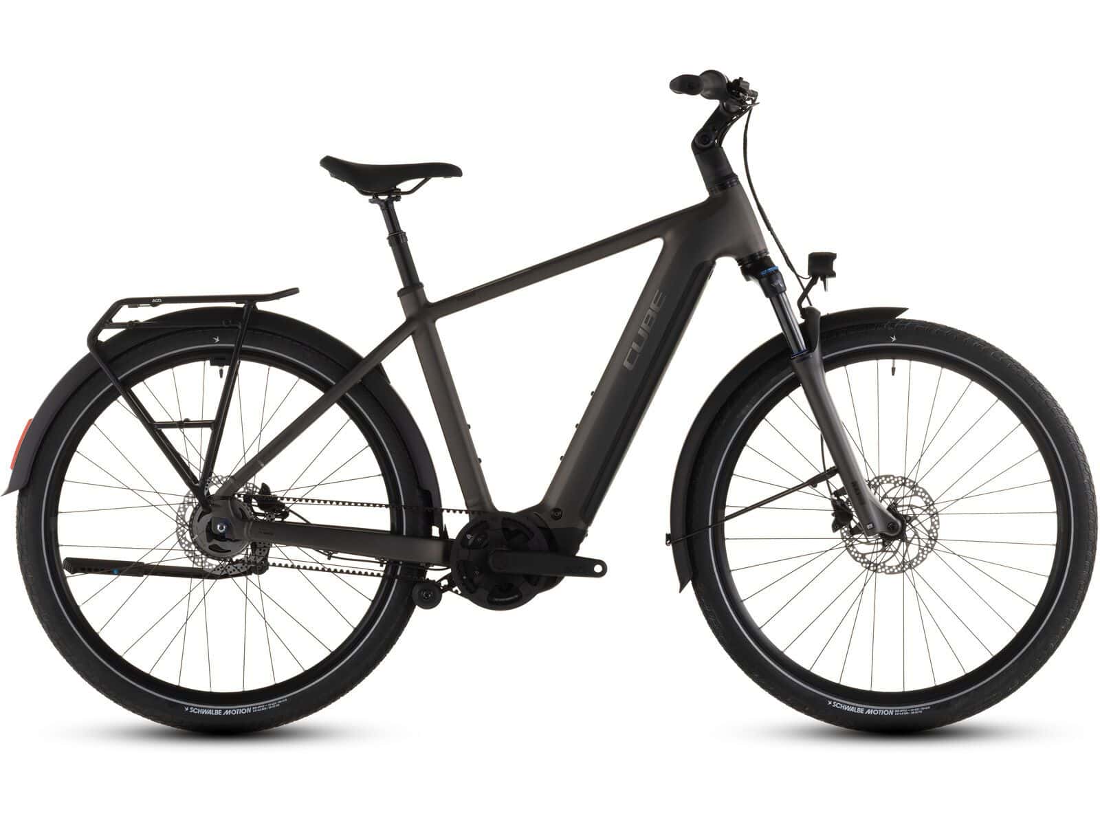 E-Mountainbike mit robustem Rahmen und Scheibenbremsen für vielseitigen Einsatz.